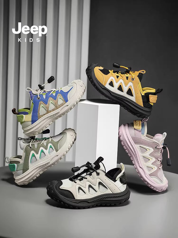 Giày trẻ em Jeep Giày bé trai 2025 giày đi bộ đường dài mới mùa thu giày chạy bộ lưới giày thể thao trẻ em