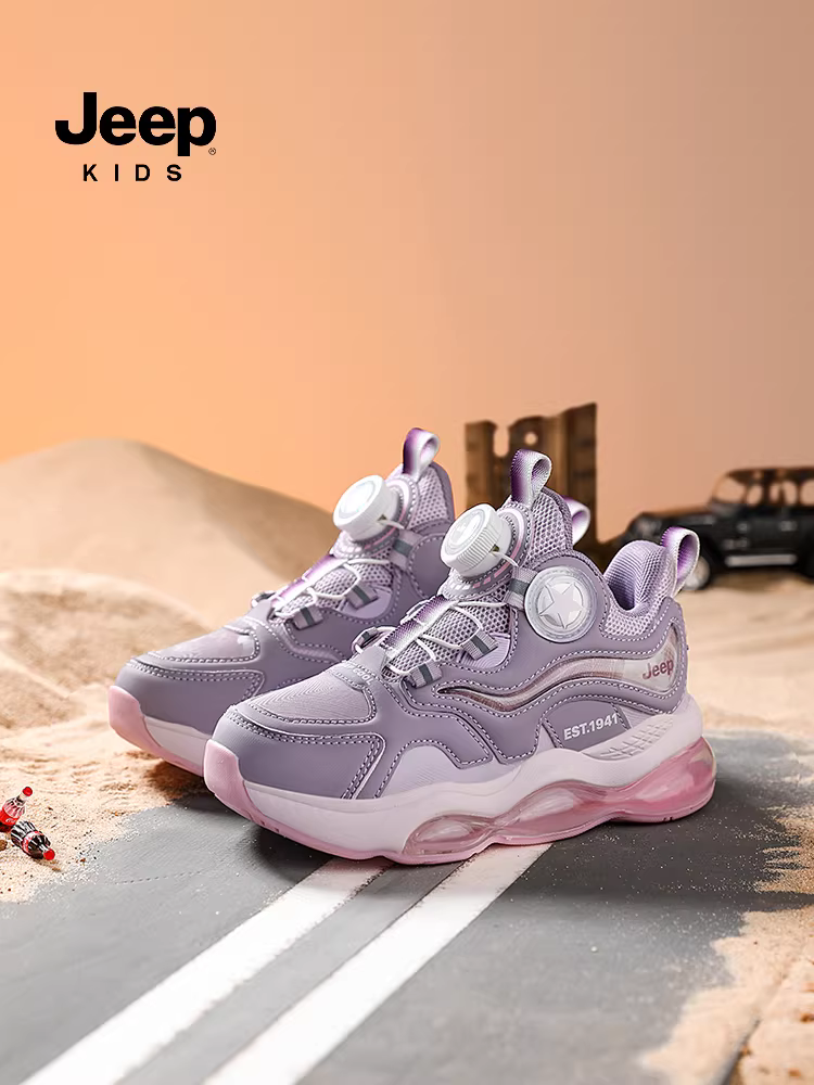 Giày bóng rổ tập luyện ngoài trời có đệm khí cho bé gái của hãng Jeep Giày nam mùa thu 2024 mẫu mới có khóa xoay chống trượt