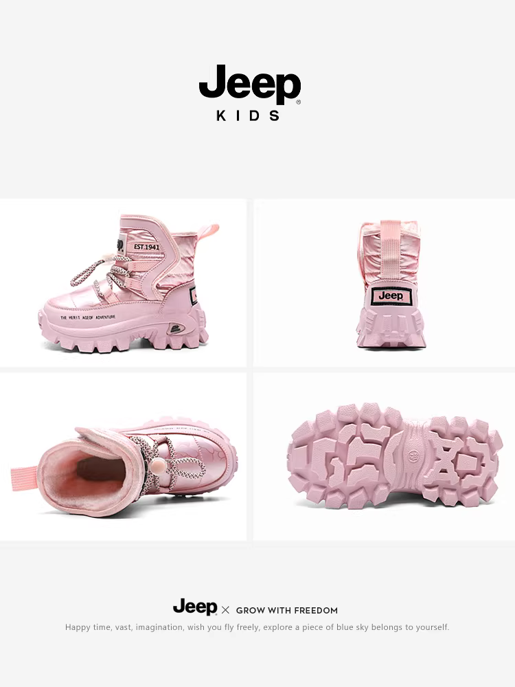 Giày bốt tuyết mùa đông kiểu mới 2025 cho bé gái, giày bông dày giữ ấm cho bé trai, giày lông thú trẻ em