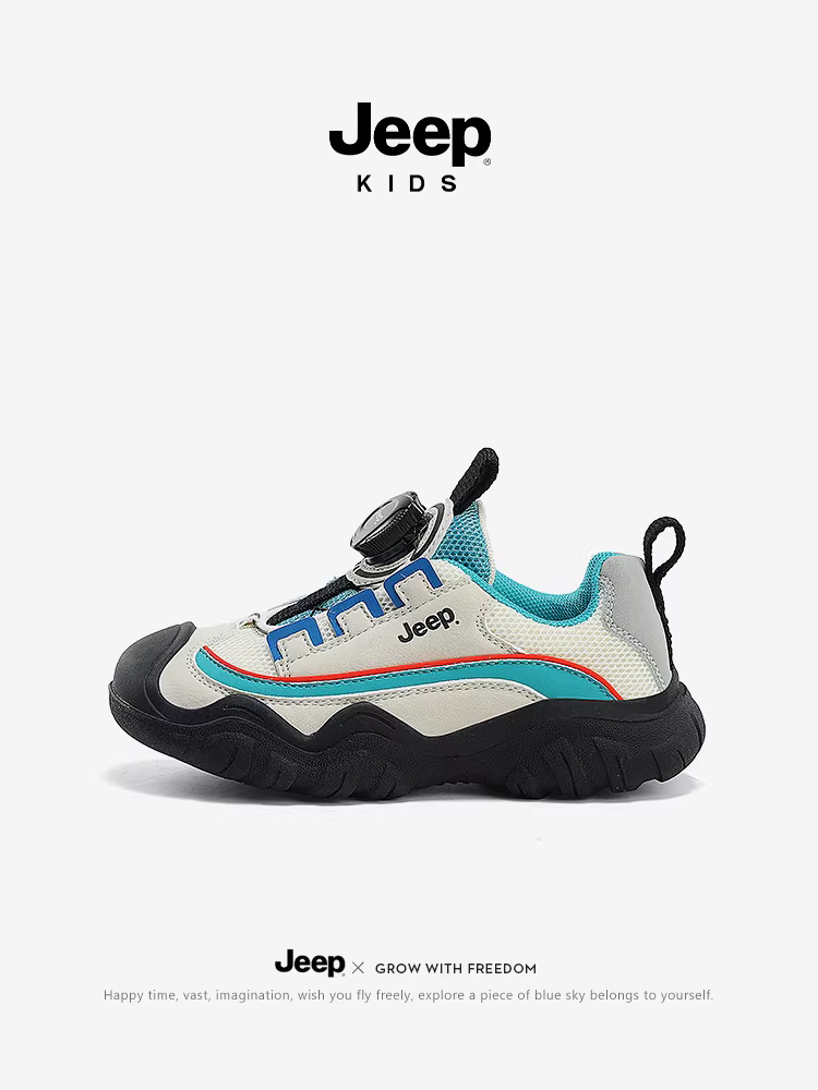 Giày lưới chạy bộ cho bé trai Jeep, mẫu mới xuân 2025, đế mềm, giày đi bộ ngoài trời, giày thể thao trẻ em