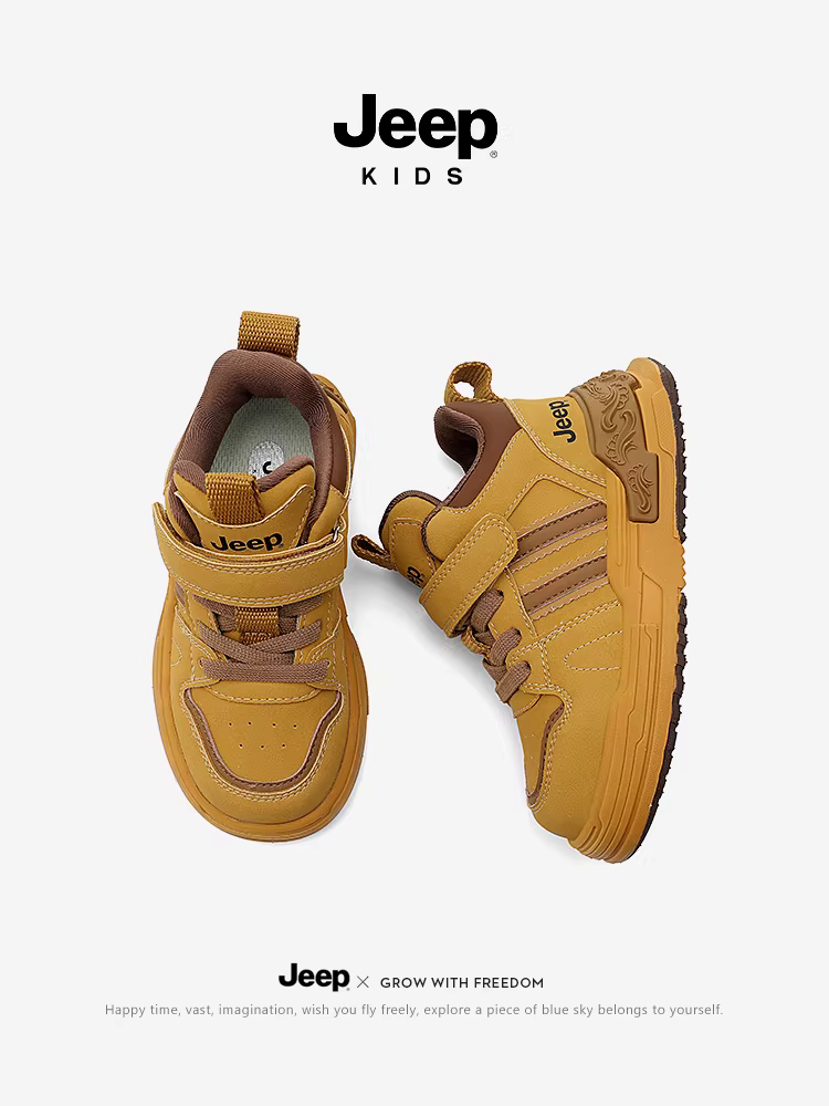Giày trẻ em Jeep, giày nam bé trai, giày cao cổ trẻ em xuân hè 2025, giày thể thao da bé gái kiểu AJ