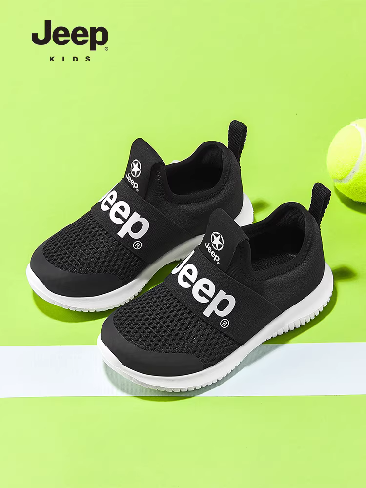 Giày thể thao nam trẻ em Jeep mùa đông 2025 kiểu lười, nhẹ, thoáng khí, chất liệu lưới mềm, đế mềm, dành cho cả bé trai và bé gái