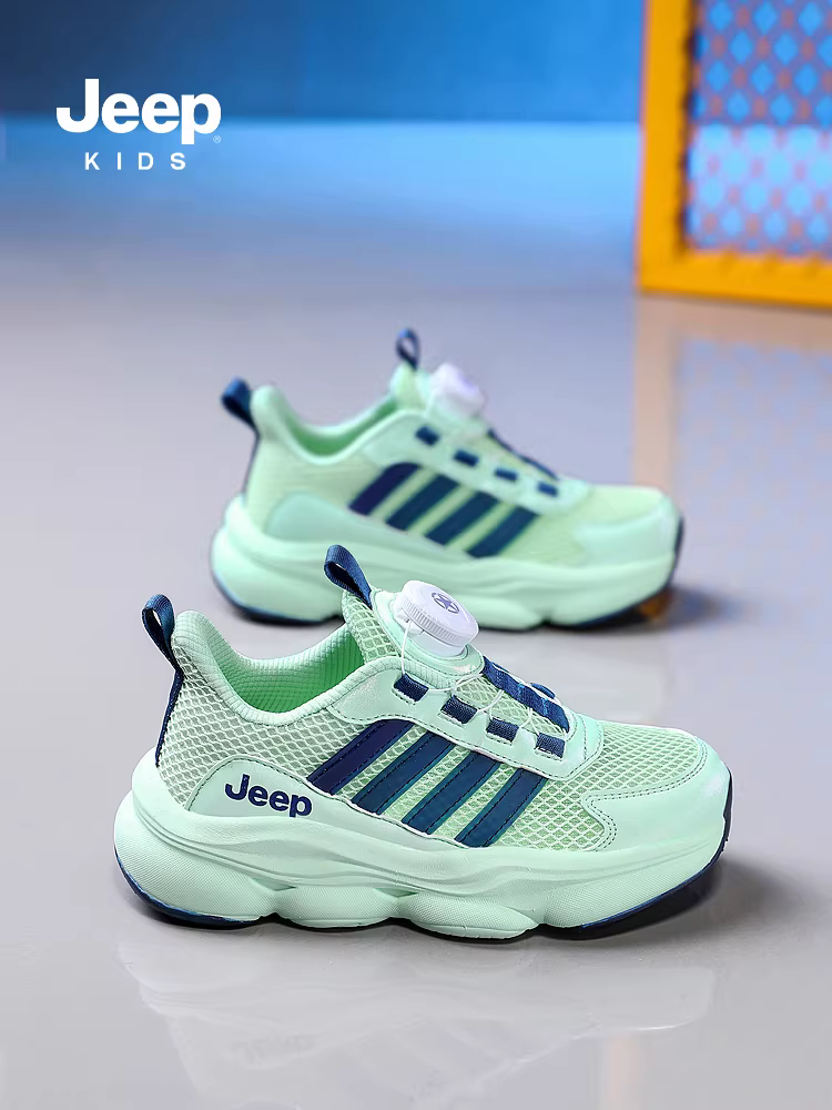 Giày thể thao trẻ em Jeep mùa hè giày lưới thoáng khí 2024 giày trẻ em mới có núm giày bố giày lưới đơn giày bé trai