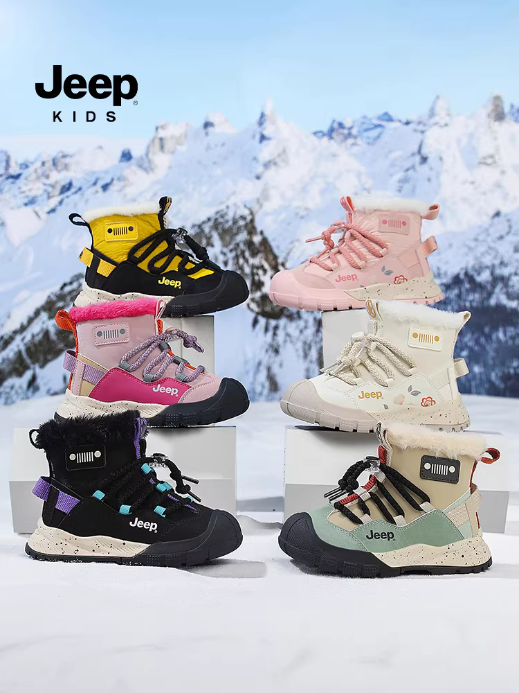 Giày bốt giữ ấm mùa đông cho bé gái, giày bốt cotton chống thấm nước cho bé gái, giày cotton dày giữ ấm mùa đông 2025 cho trẻ em