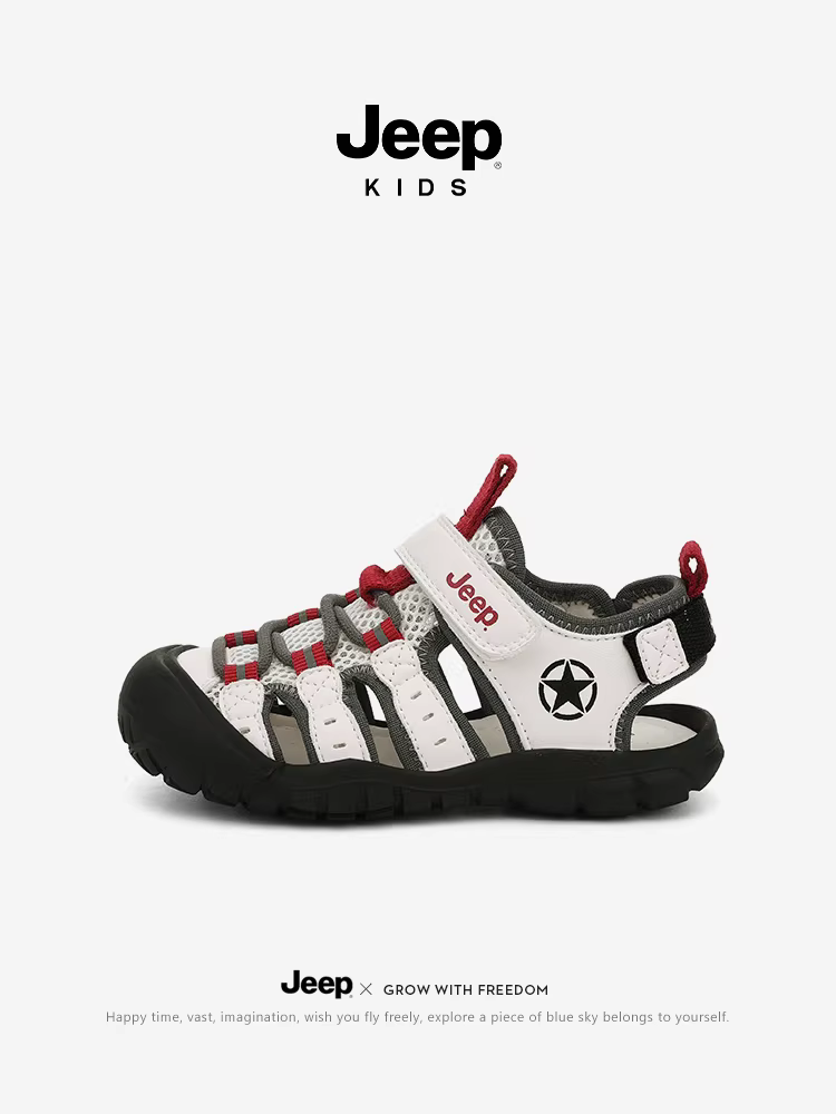 [Giảm giá] Dép trẻ em Jeep Mùa hè 2025 Giày đi biển mới dành cho bé trai Giày đi biển mũi kín dành cho bé gái