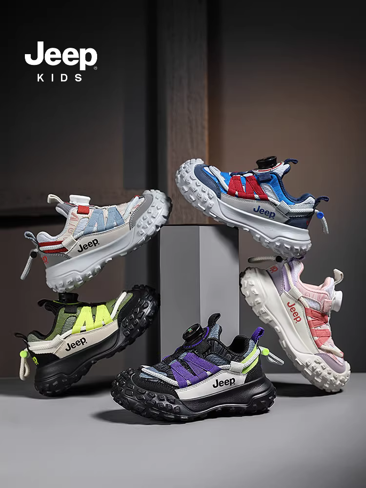Giày trẻ em Jeep, giày thể thao nữ, giày mềm đế mềm thoáng khí kiểu dáng xoắn nút, giày bố nữ kiểu mới mùa thu 2025
