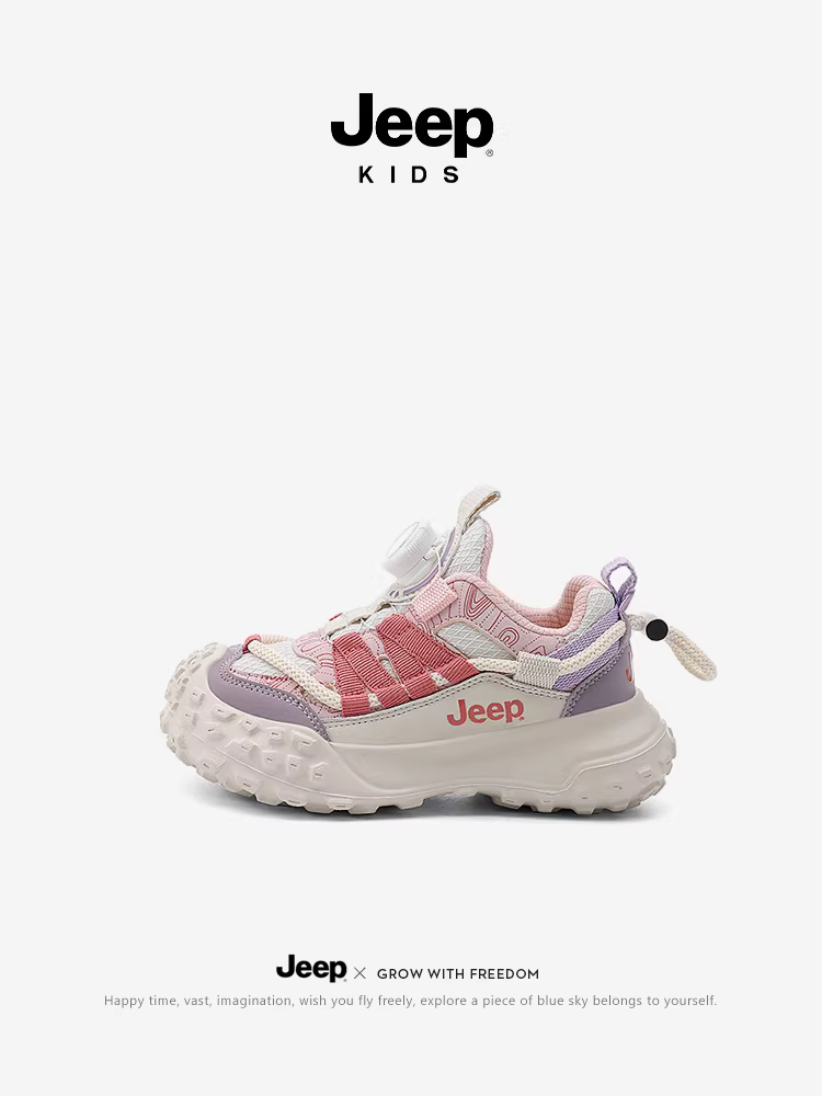 Giày trẻ em Jeep dành cho bé gái, giày cotton lót lông cừu có khóa xoay, giày chạy bộ cho trẻ em, cotton đôi mẫu mùa đông mới 2025 dành cho bé trai, giày thể thao.