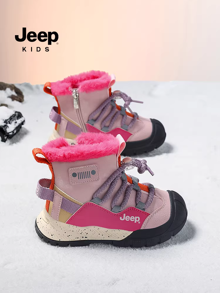 Giày bốt giữ ấm mùa đông cho bé gái, giày bốt cotton chống thấm nước cho bé gái, giày cotton dày giữ ấm mùa đông 2025 cho trẻ em
