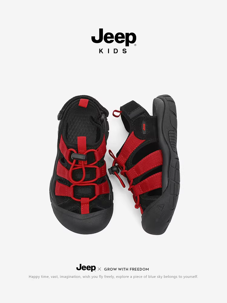 Dép trẻ em Jeep mùa hè 2025 kiểu mới, giày ngoài trời mũi kín chống va đập cho bé trai, giày đi biển, giày đi suối cho bé gái