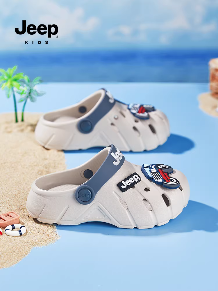Dép Jeep cho bé trai, mũi kín, chống trơn trượt, chống va đập, dép trẻ em bé trai, kiểu mới mùa hè 2025, dép đi hai chiều.