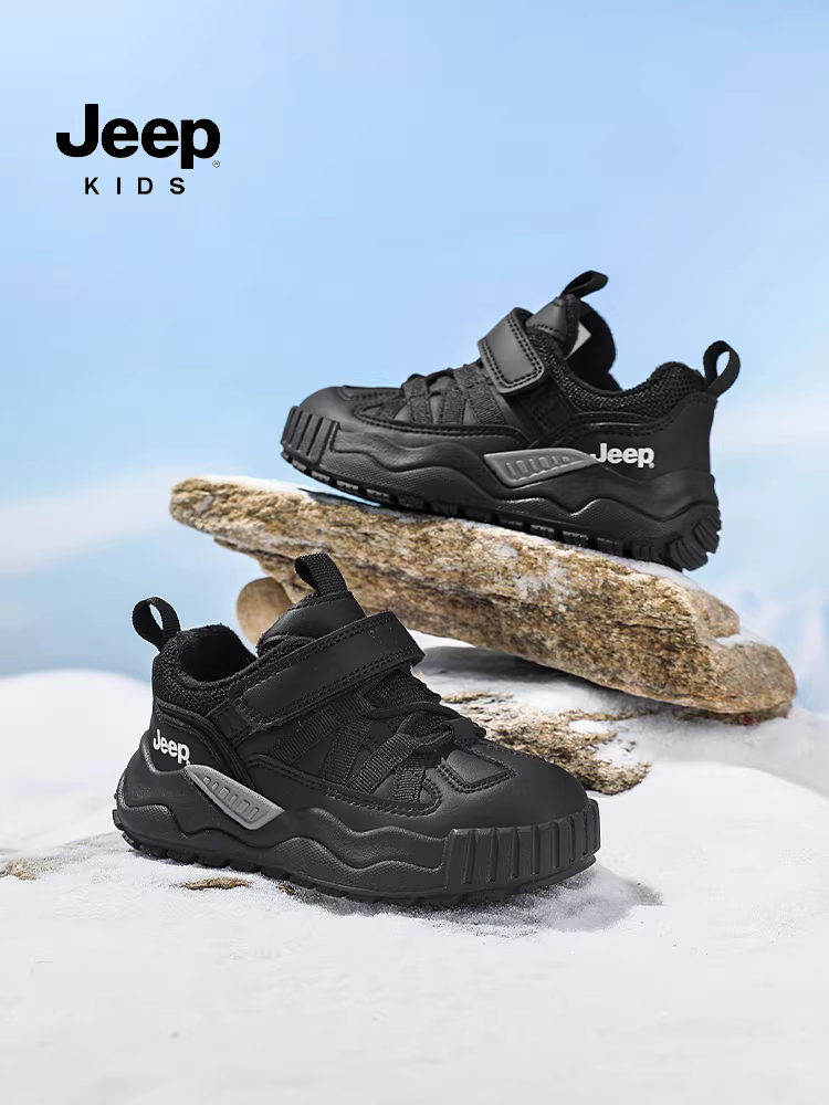 Giày thể thao trẻ em lót lông cừu mùa đông ấm áp, giày cotton hai lớp, giày trẻ em da mới 2025, giày chống thấm nước, giày cho bé trai