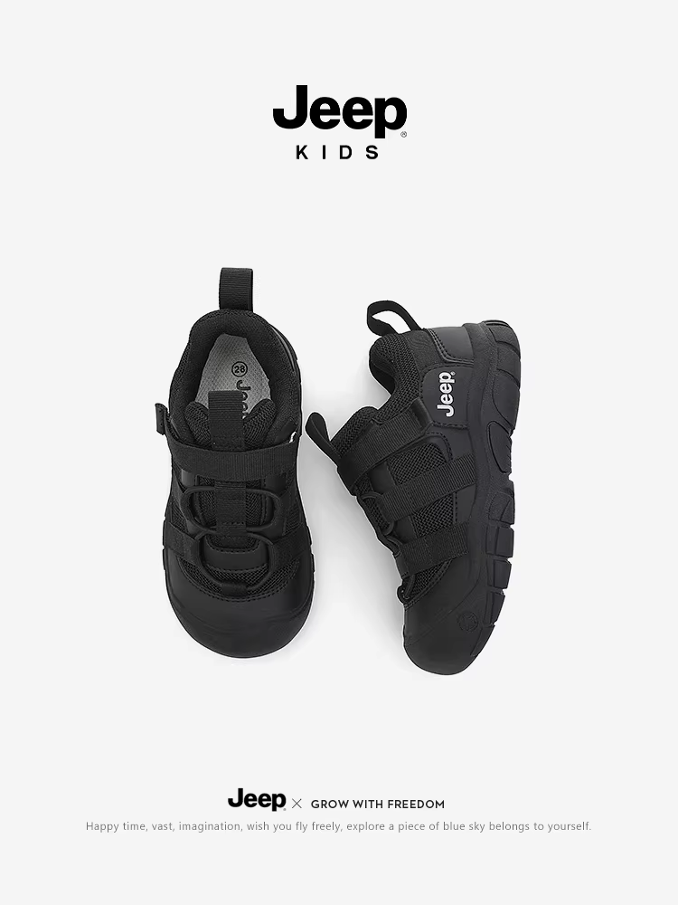 Giày trẻ em Jeep giày thể thao bé trai 2025 mới mùa thu lưới thoáng khí giày trẻ em đế mềm giày đi bộ đường dài cho bé gái