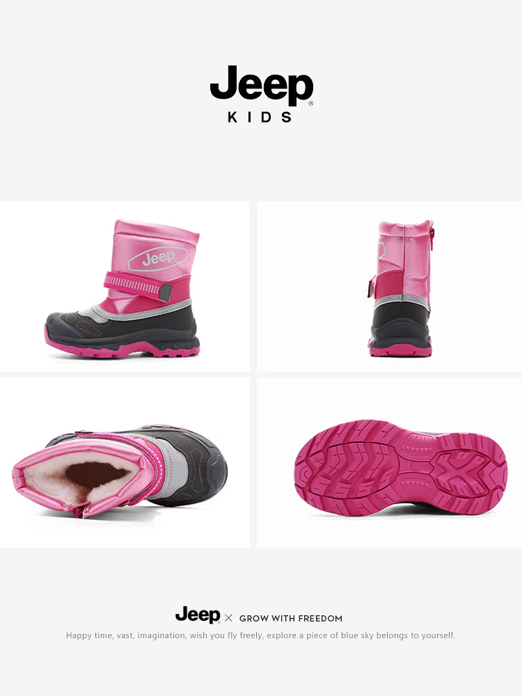 Giày bốt đi tuyết cho bé gái có lót lông cừu, mẫu mới mùa đông 2025, giày trẻ em, tích hợp da và lông thú, chống thấm nước, giày cotton cỡ lớn cho bé gái.