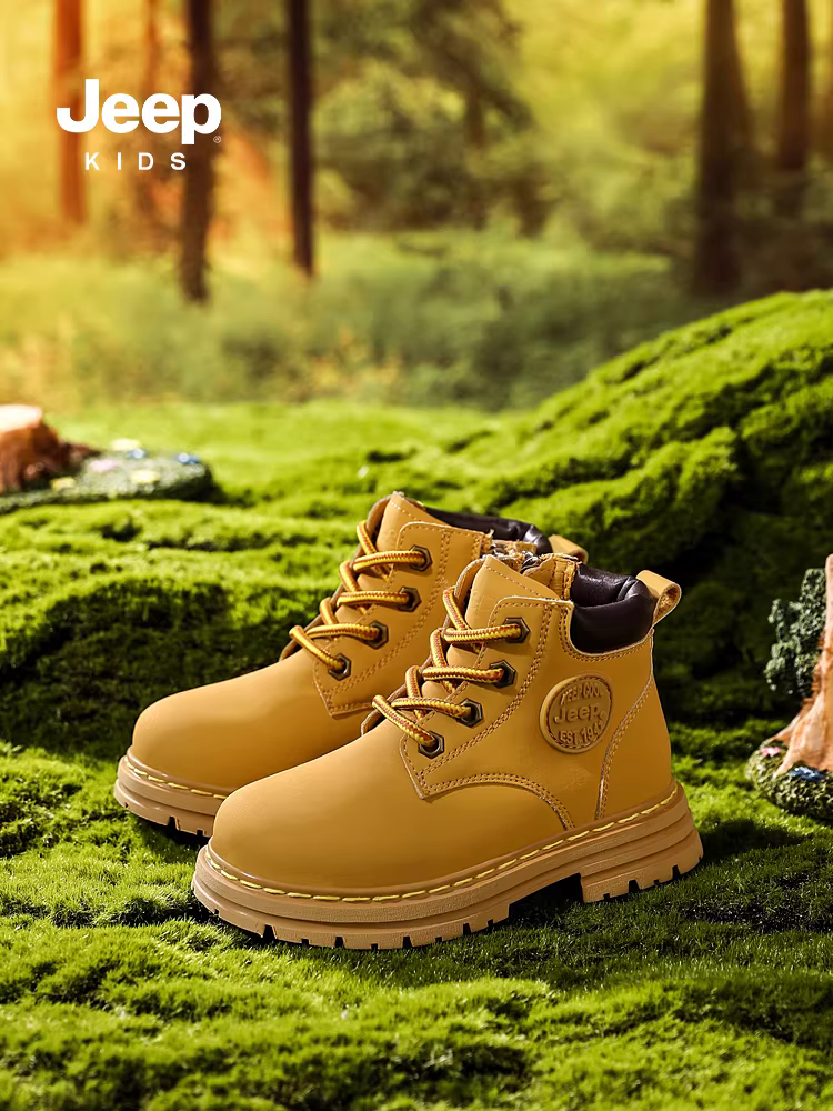 Giày trẻ em Jeep, bốt trẻ em, bốt màu vàng, bốt ngắn bé gái, giày mùa thu đông cho bé, giày trẻ sơ sinh, giày bé gái