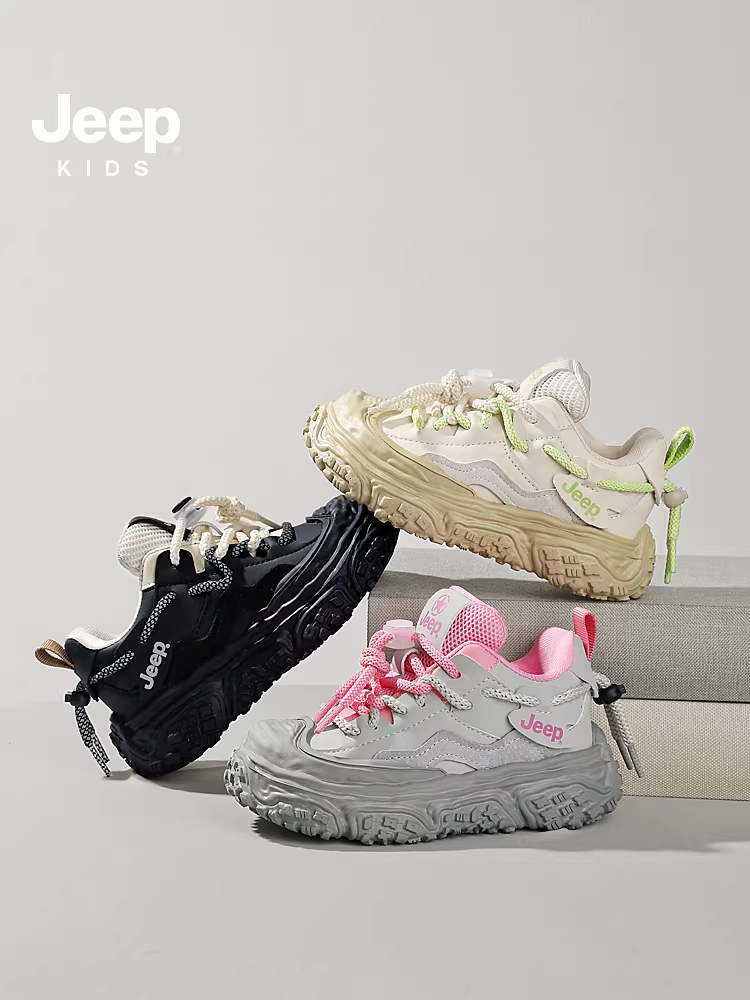 Giày trẻ em Jeep dành cho bé gái, giày thể thao trẻ em, mẫu xuân thu, giày chạy bộ mới mùa thu 2024 dành cho bé gái, giày bố cho bé trai