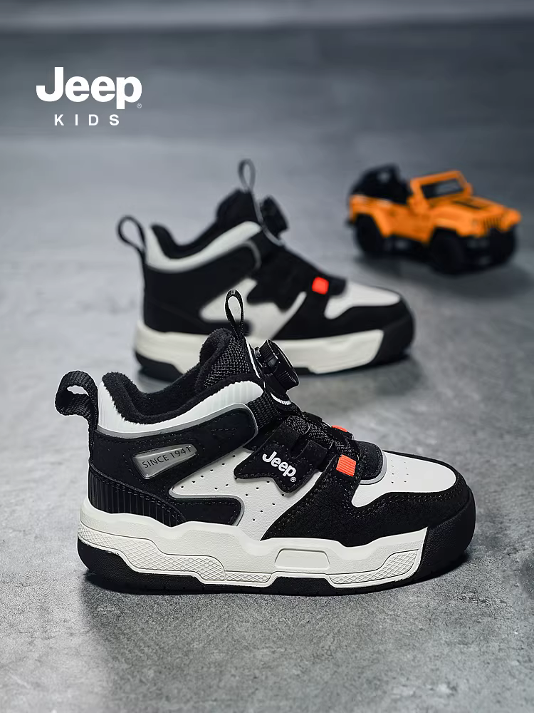 Giày cotton trẻ em Jeep 2025 mới thu đông, giày cotton giữ ấm cho bé gái, giày thể thao bé gái, giày lót lông cừu cho bé trai