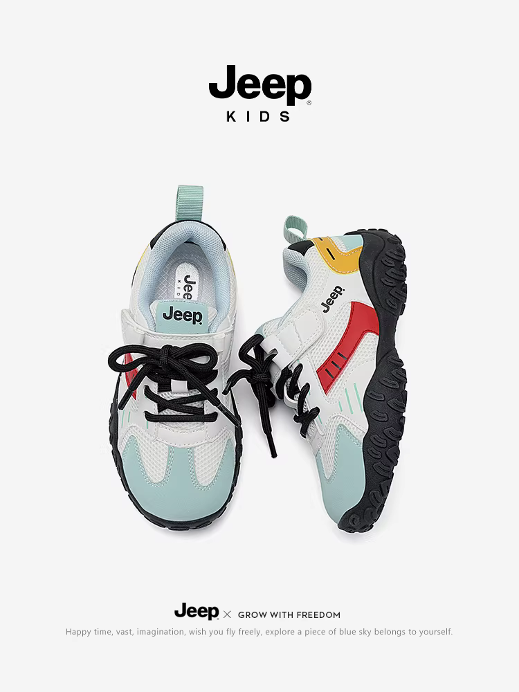 Giày thể thao thoáng khí cho trẻ em Jeep, giày nữ đế mềm nhẹ, giày chạy bộ nam mới mùa thu 2025, giày nam