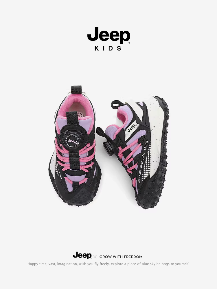 Giày trẻ em Jeep, giày thể thao nữ, mùa đông 2025, giày thể thao ngoài trời mới, giày bố trẻ em, giày đôi bông, giày trẻ em bằng cotton