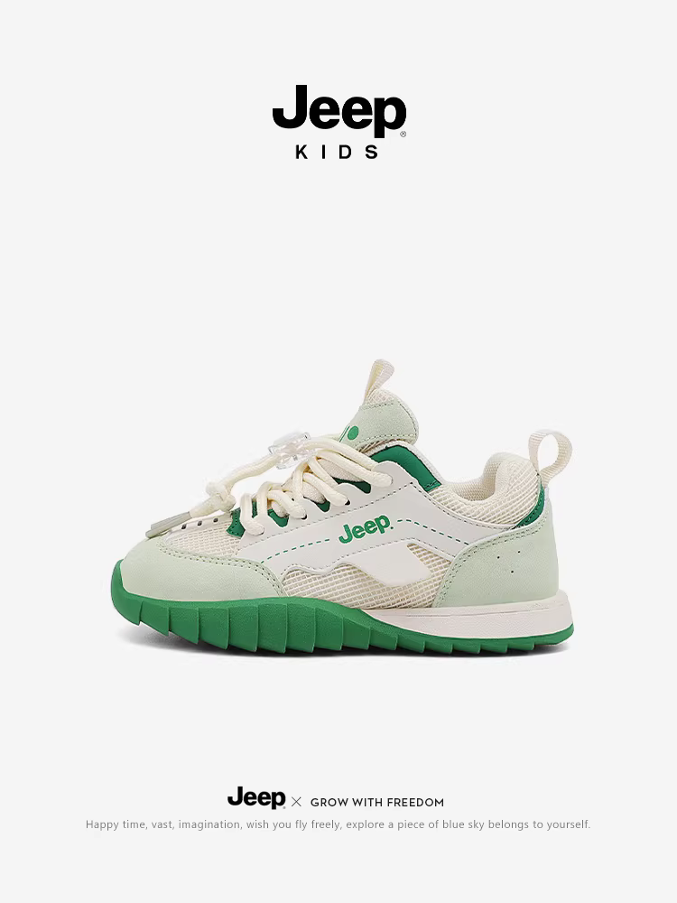 Giày trẻ em Jeep, giày thể thao trẻ em, giày bé trai, giày chạy bộ lưới thoáng khí kiểu mới xuân thu 2025, giày thường ngày bé gái