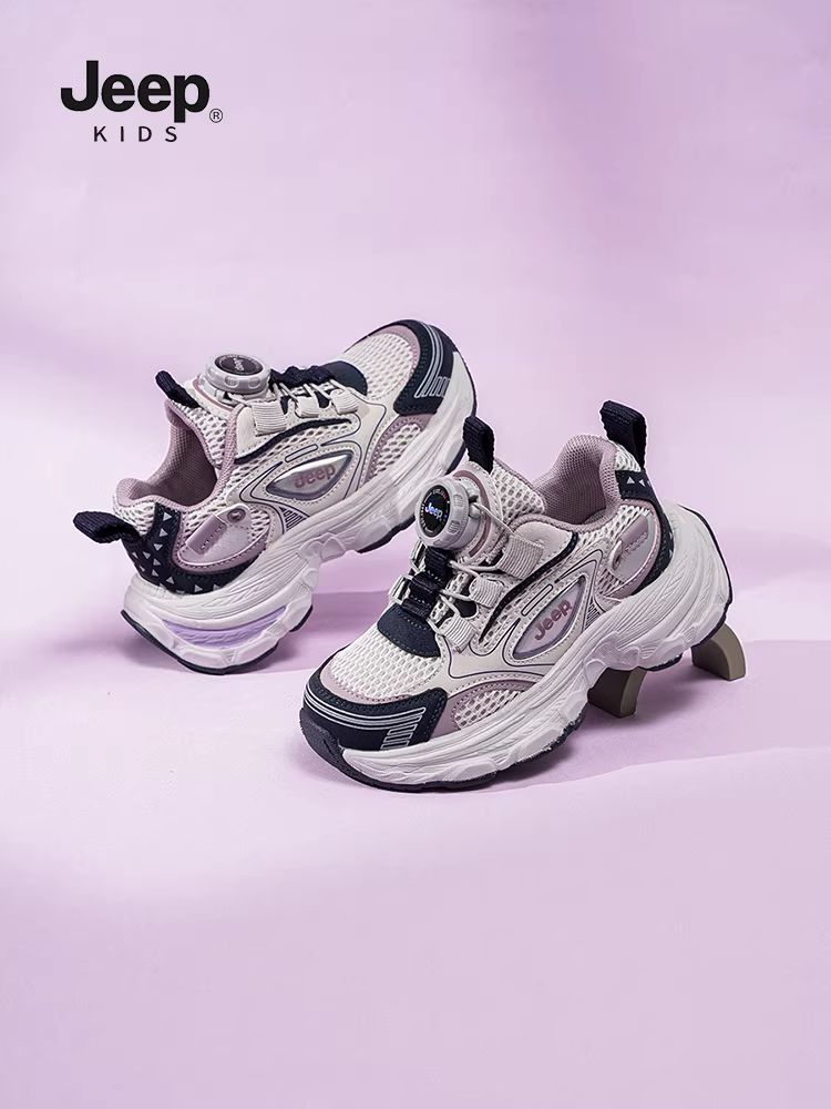 Giày nút Jeep cho bé trai, mẫu mới xuân thu 2025, giày chạy bộ cho bé gái, giày bố, giày thể thao trẻ em thoáng khí, nhẹ.