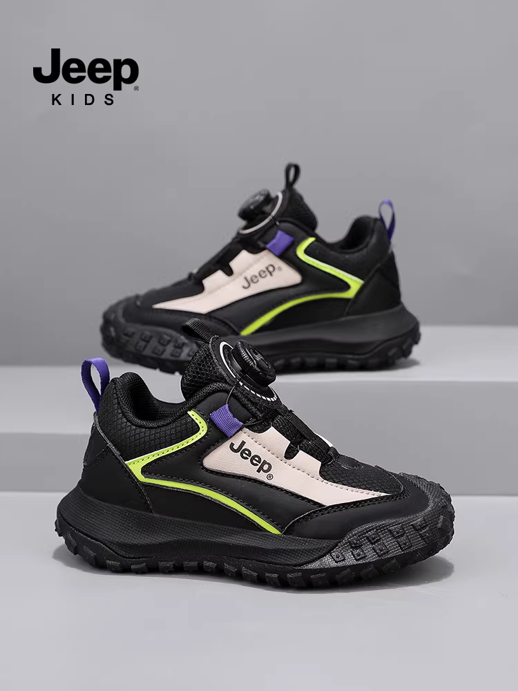 Giày thể thao trẻ em Jeep lót lông cừu mùa đông 2025 mới, giày chạy bộ bằng da, giày cotton đôi, giày nữ