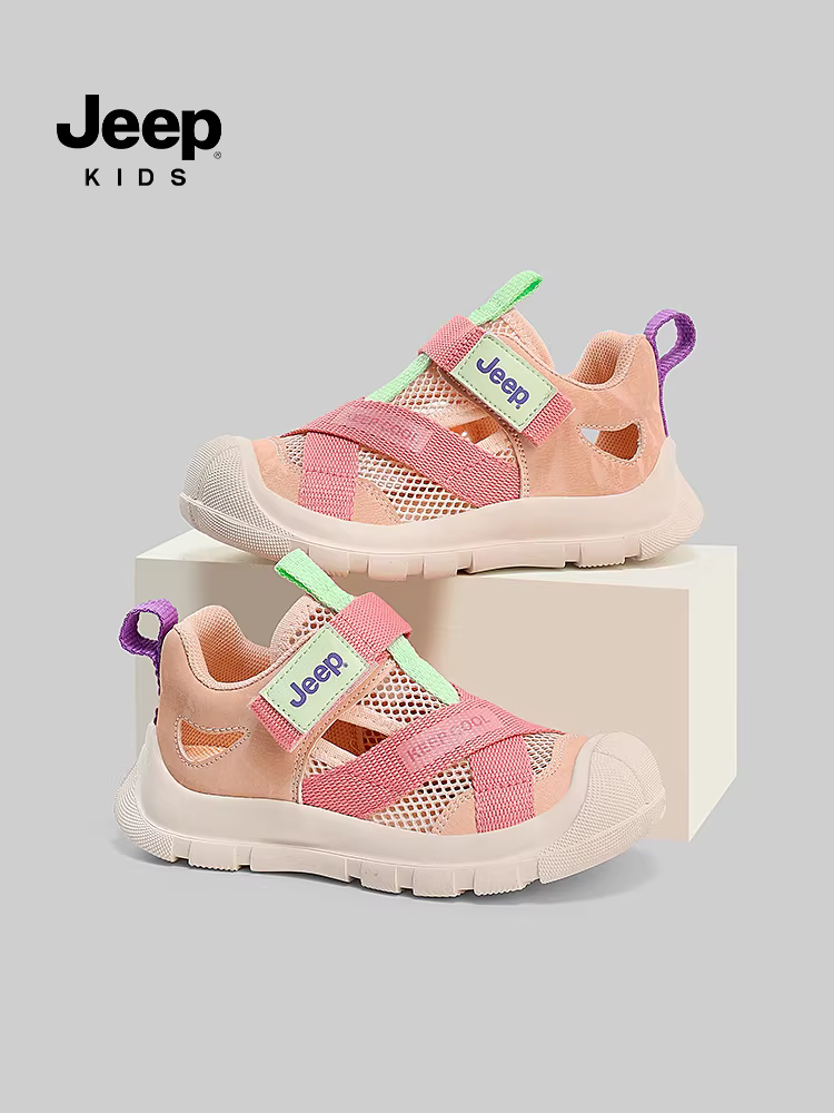 Dép trẻ em Jeep dành cho bé gái, giày đi nước mùa hè mũi kín, giày thể thao đi biển đế mềm mới năm 2025 dành cho bé gái
