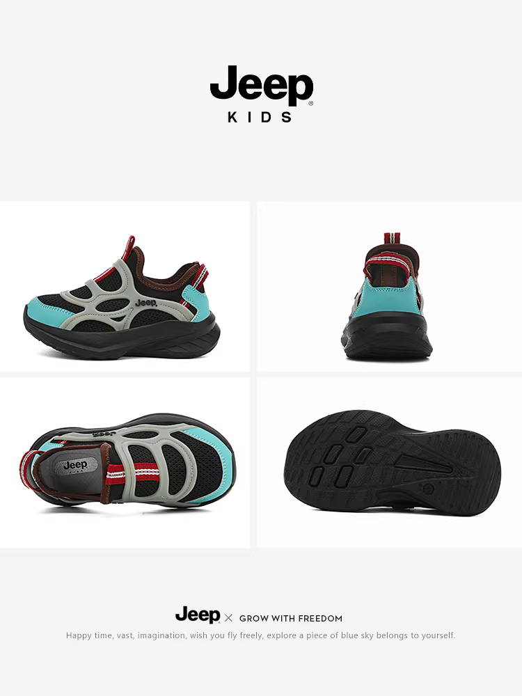 Giày thể thao nam trẻ em Jeep, mẫu mới mùa thu 2025, giày chạy bộ trẻ em lưới, giày nam trẻ em.