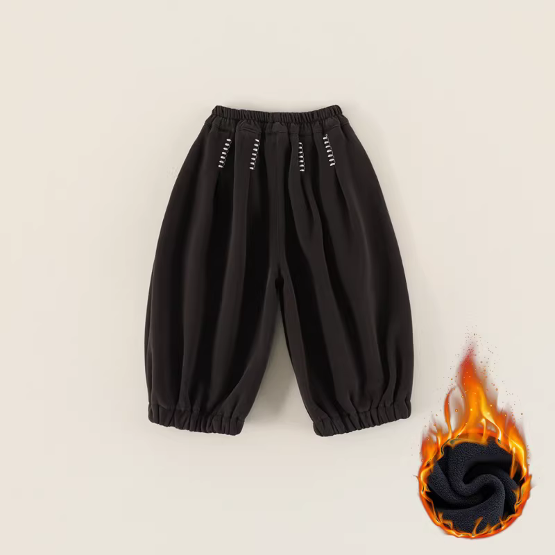 Quần dài trẻ em lót lông mùa đông 2025 kiểu mới, quần dài bé tập đi, quần jogger siêu ấm C-K388