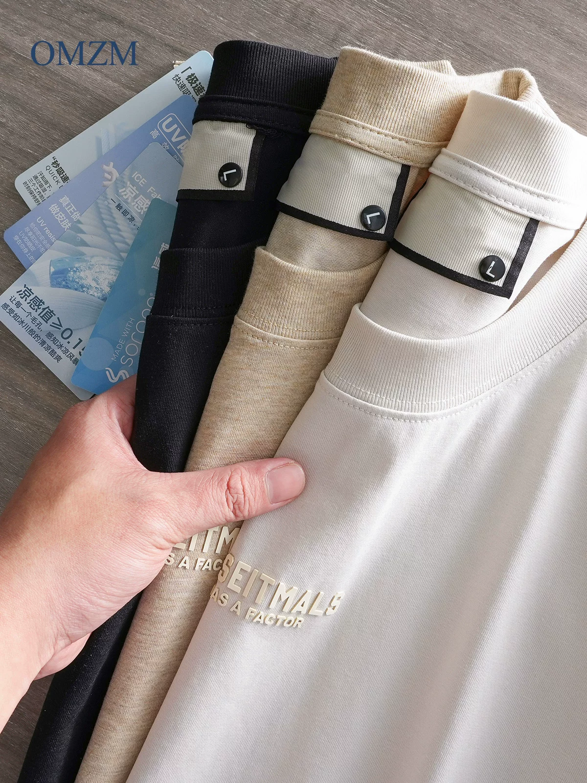 [320G Heavyweight] Áo thun Sorona mát mẻ dành cho nam, tay ngắn, mùa hè, chất liệu lụa đá nhanh khô, in họa tiết, cổ tròn, tay lửng dành cho nam