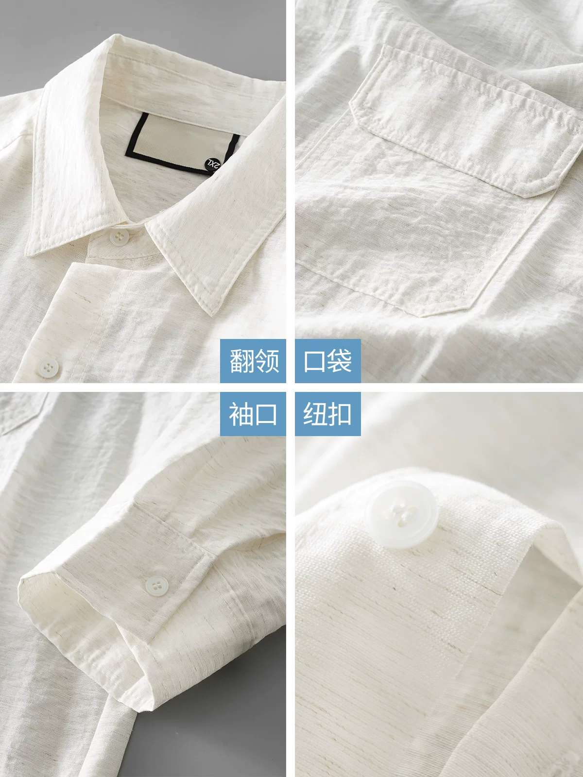 OMZM nhẹ công sở áo sơ mi vải lanh nam dài tay mùa thu áo sơ mi cotton-linen mỏng phong cách Nhật Bản áo khoác dáng rộng giản dị