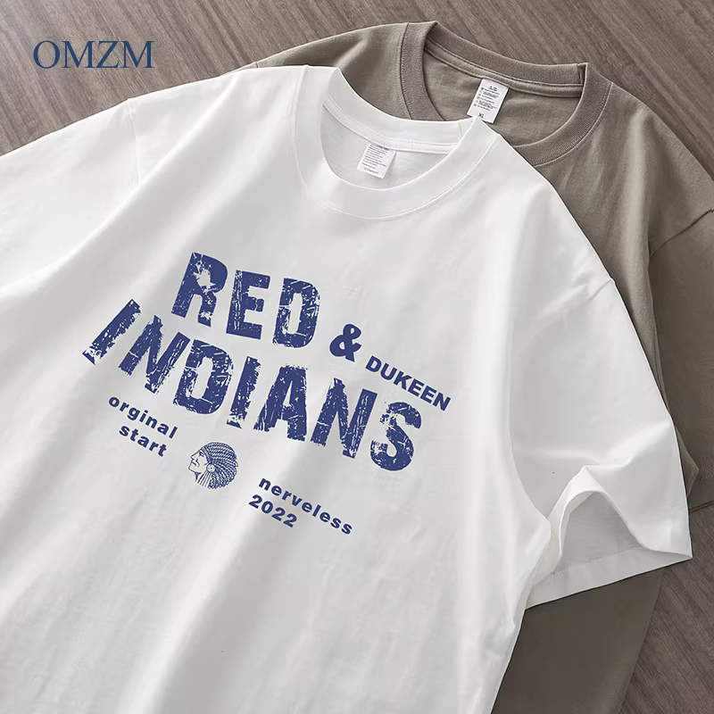 Áo thun nam tay ngắn chất dày 270g, kiểu dáng rộng rãi mùa hè, cổ tròn, in chữ độc đáo, chất liệu cotton nguyên chất, áo thun cặp đôi