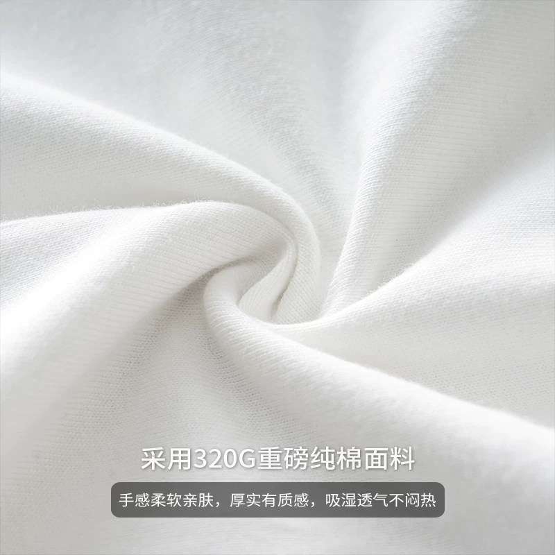 Áo thun ngắn tay bằng cotton nguyên chất hạng nặng OMZM320G dành cho nam, áo thun in hình gấu nâu phong cách Mỹ mùa hè, áo sơ mi cổ tròn, nửa tay