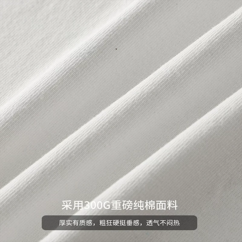 Áo thun nam kiểu Mỹ 300g chất liệu cotton nguyên chất, tay ngắn, cổ tròn, dáng rộng, in hình biker phong cách Amekaji, mùa hè