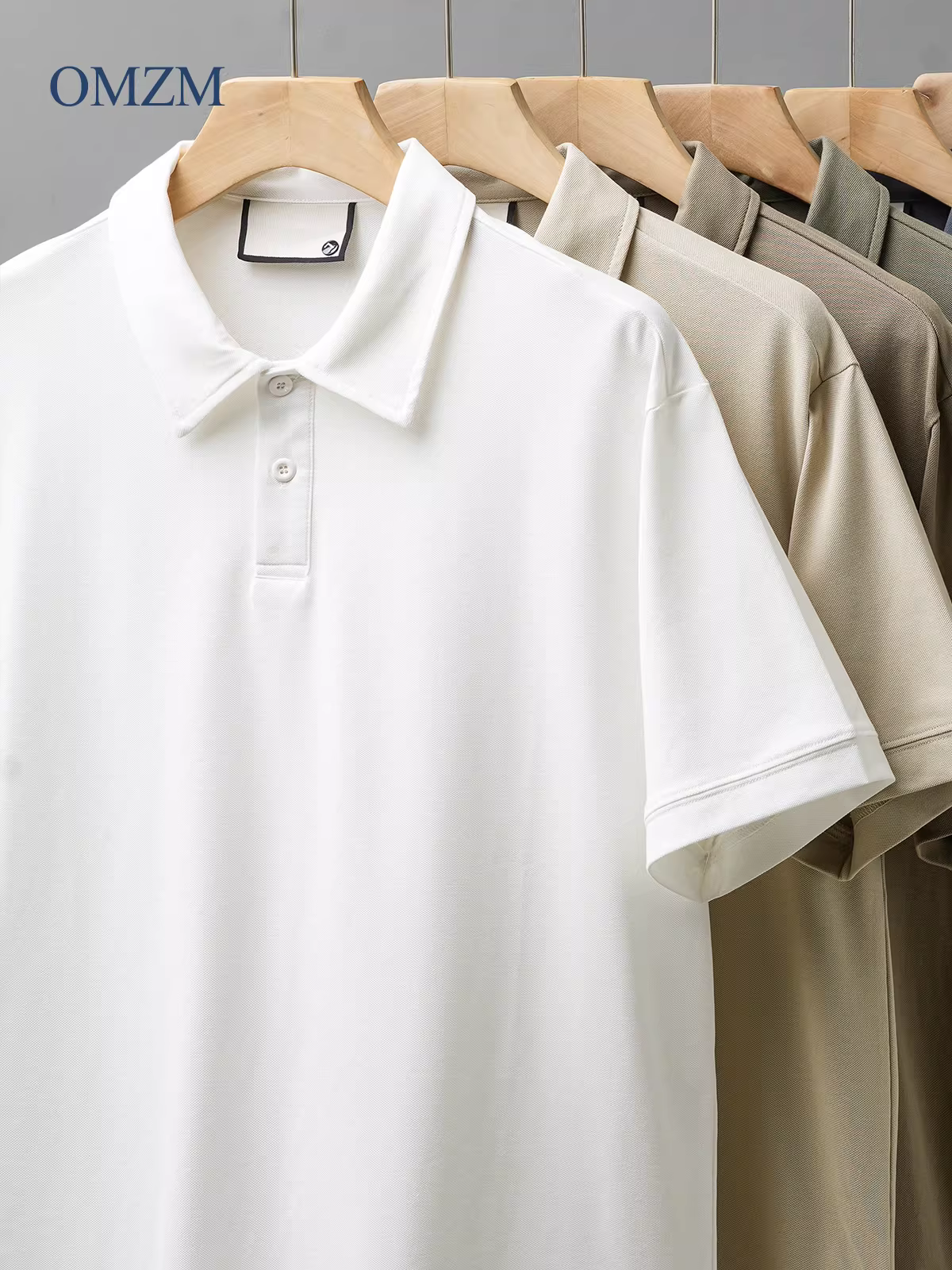 Áo polo nam chất liệu cotton Mercerized mát lạnh, tay ngắn, cao cấp, chất liệu cotton pique thoáng khí, cổ trụ, màu trơn, nửa tay.