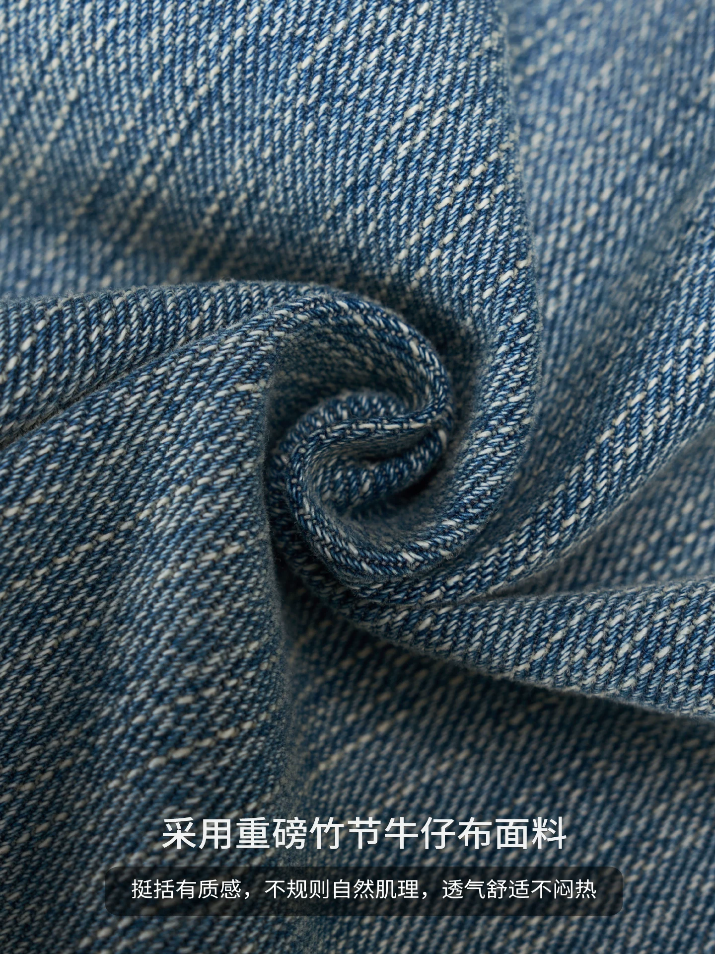 Quần jean nam OMZM retro giặt mài, kiểu dáng mùa đông, chất liệu kaki, dáng rộng, ống thẳng, phong cách Mỹ, phối vải, kiểu dáng quần lửng.