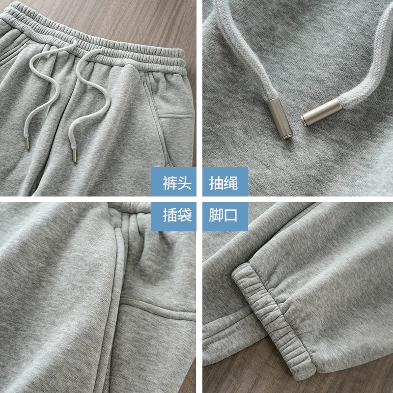 Quần jogger nam OMZM500G chất liệu dày dặn, kiểu dáng mới thu đông 2024, lót lông cừu, quần thể thao dày dặn, quần dài lót lông cừu