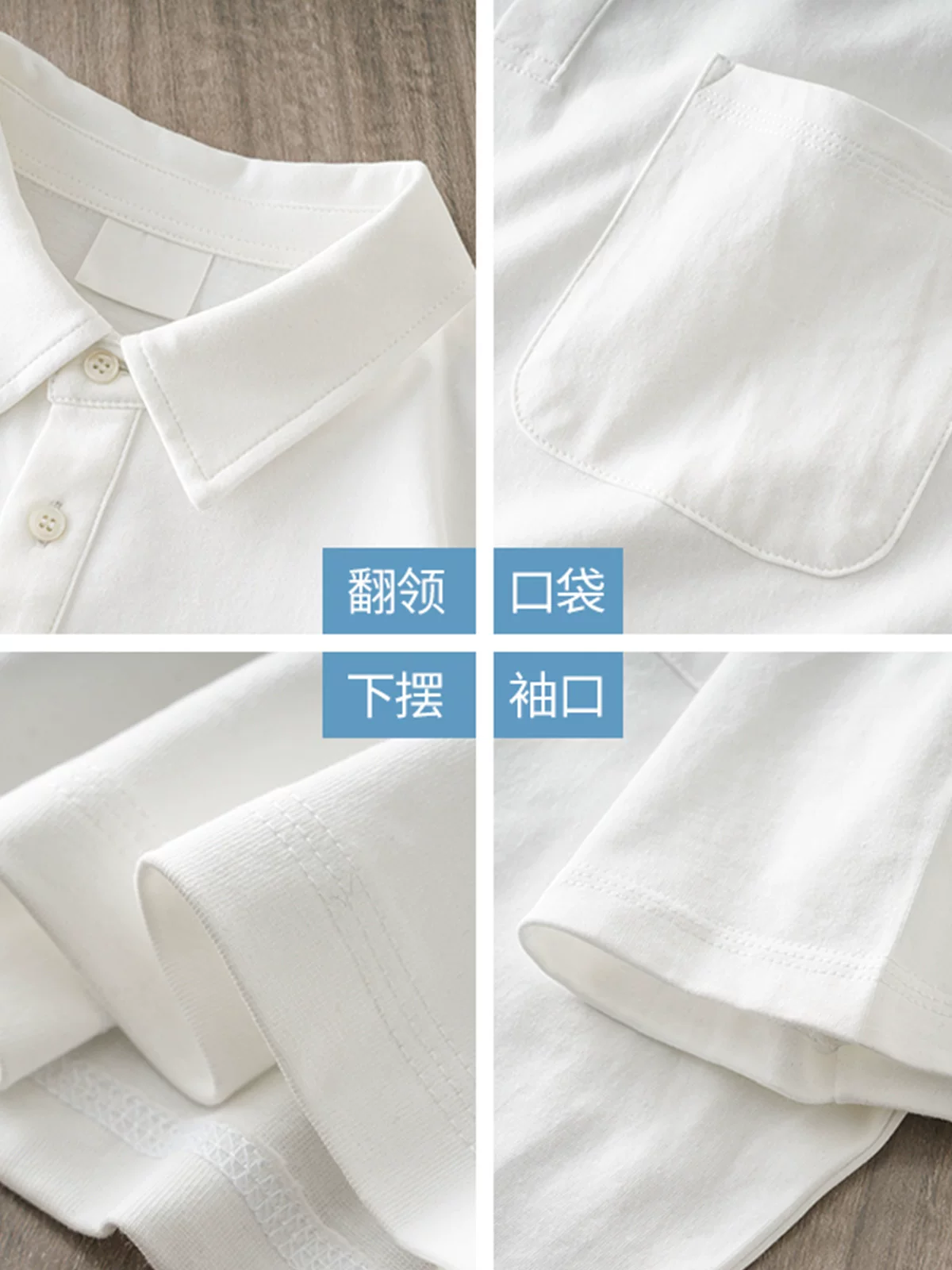 Áo polo nam chất liệu cotton nguyên chất 260G, may ba kim, tay ngắn, mùa hè, cao cấp, màu trơn, có túi, kiểu nửa tay.