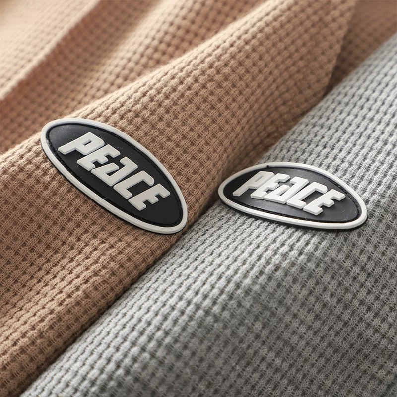 Quần thể thao kiểu waffle hạng nặng kiểu Mỹ dành cho nam, phong cách mùa thu, thời trang đường phố Trung Quốc, quần jogger rộng rãi, quần thể thao màu xám