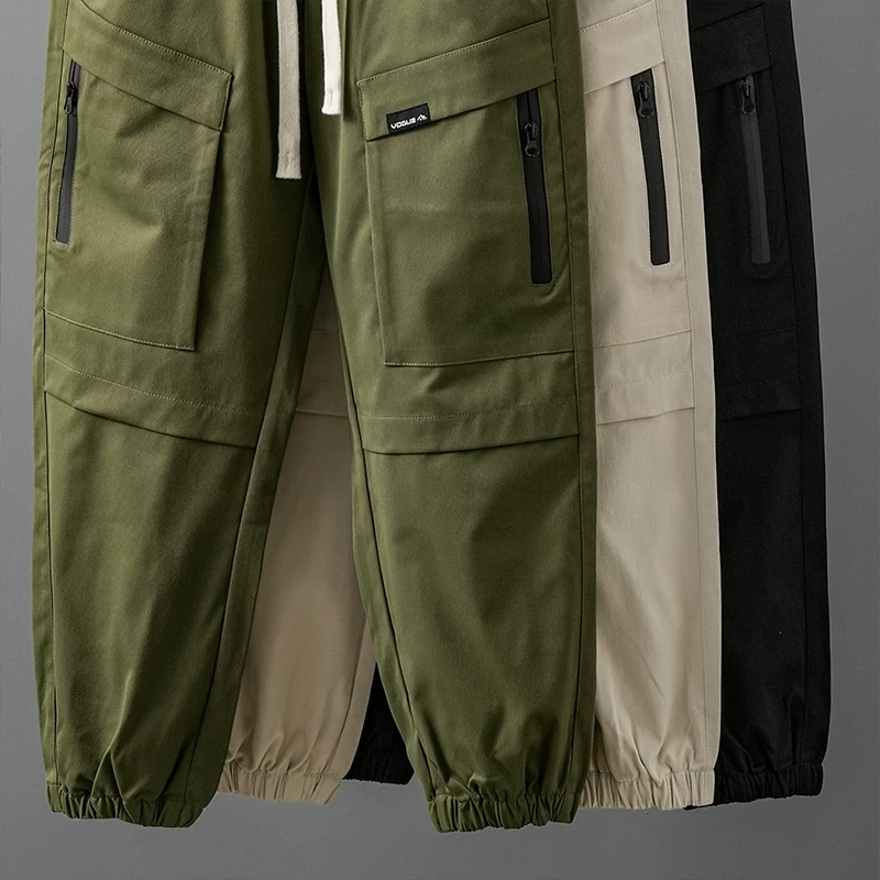 Quần jogger OMZM chất liệu twill dành cho nam, kiểu dáng mới thu đông 2024, quần dài thể thao phong cách Mỹ rộng rãi, phối màu thời thượng, kiểu dáng công sở.