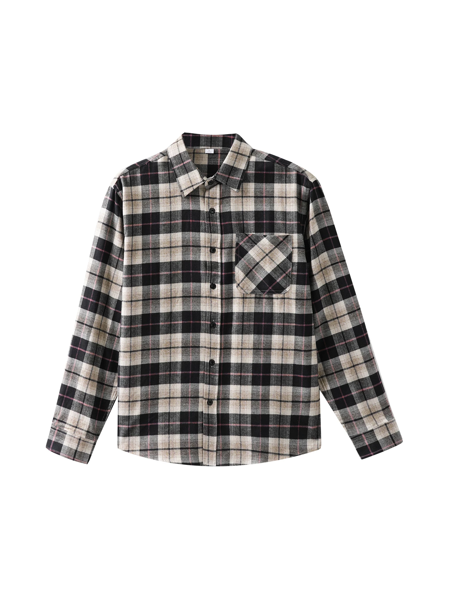 Áo sơ mi dài tay bằng cotton nguyên chất giặt kiểu Nhật OMZM dành cho nam, áo sơ mi kẻ sọc màu cổ điển mùa thu, áo khoác rộng chống nhăn