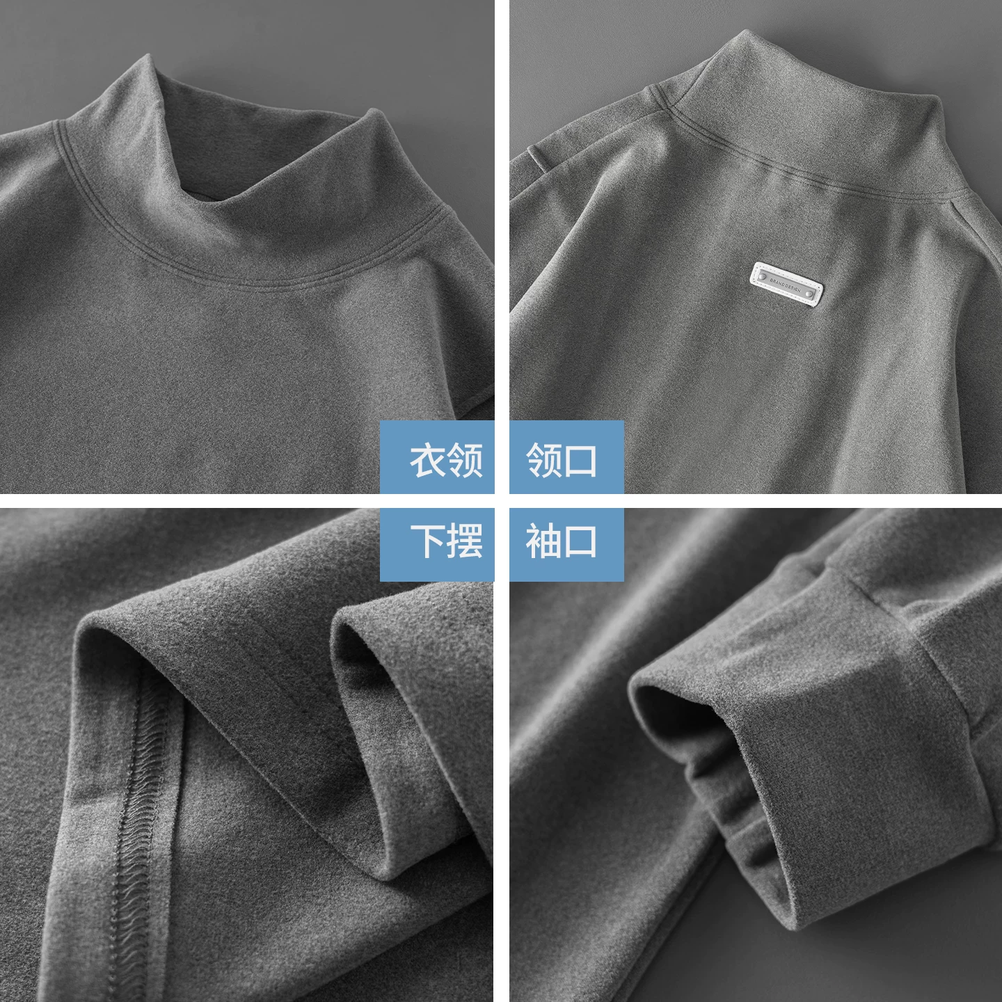 Áo sơ mi lớp lót cổ cao nửa cổ hai mặt giữ nhiệt OMZM dành cho nam, trang phục bên trong dày dặn ấm áp mùa thu đông, áo thun dài tay màu trơn.