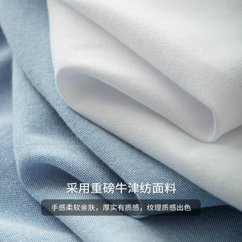 Áo sơ mi Oxford hạng nặng OMZM dành cho nam, tay ngắn, áo sơ mi cổ đứng kiểu Trung Quốc mới mùa hè, áo sơ mi trắng giản dị cao cấp