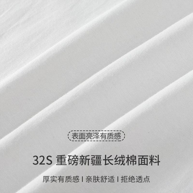 Áo thun dài tay hạng nặng OMZM210G dành cho nam, áo sơ mi lớp nền màu trơn mùa thu, cổ tròn rộng, chất liệu cotton nguyên chất, áo mùa thu vai thường.