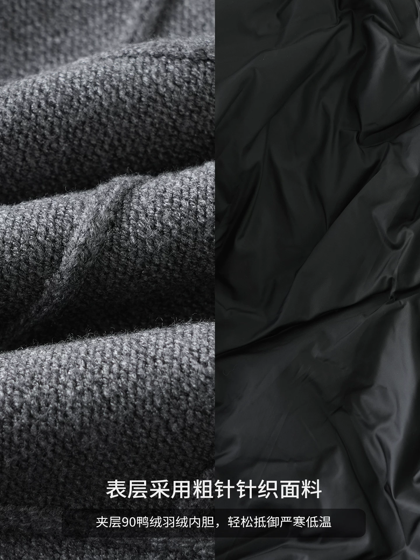 Áo khoác lông vũ có họa tiết chần bông OMZM90 dành cho nam, áo len dày cổ đứng kiểu Mỹ mùa đông, áo khoác cổ điển kiểu Mỹ.