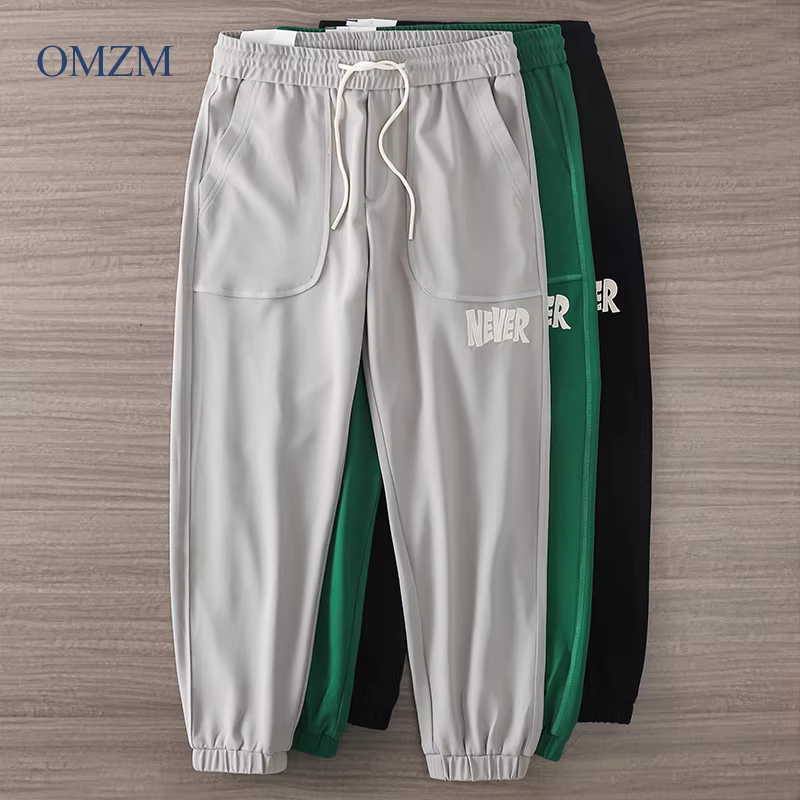 Quần thể thao nam xuân thu 2022 mới, kiểu dáng thời thượng, quần jogger rộng rãi, quần cargo, quần thể thao nam màu xám, quần dài