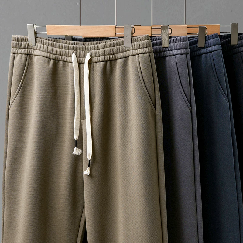 Quần thể thao ống đứng hạng nặng OMZM dành cho nam, mùa thu đông 2024, quần kiểu Mỹ cổ điển mới, dáng rộng, thoải mái, quần dài thể thao