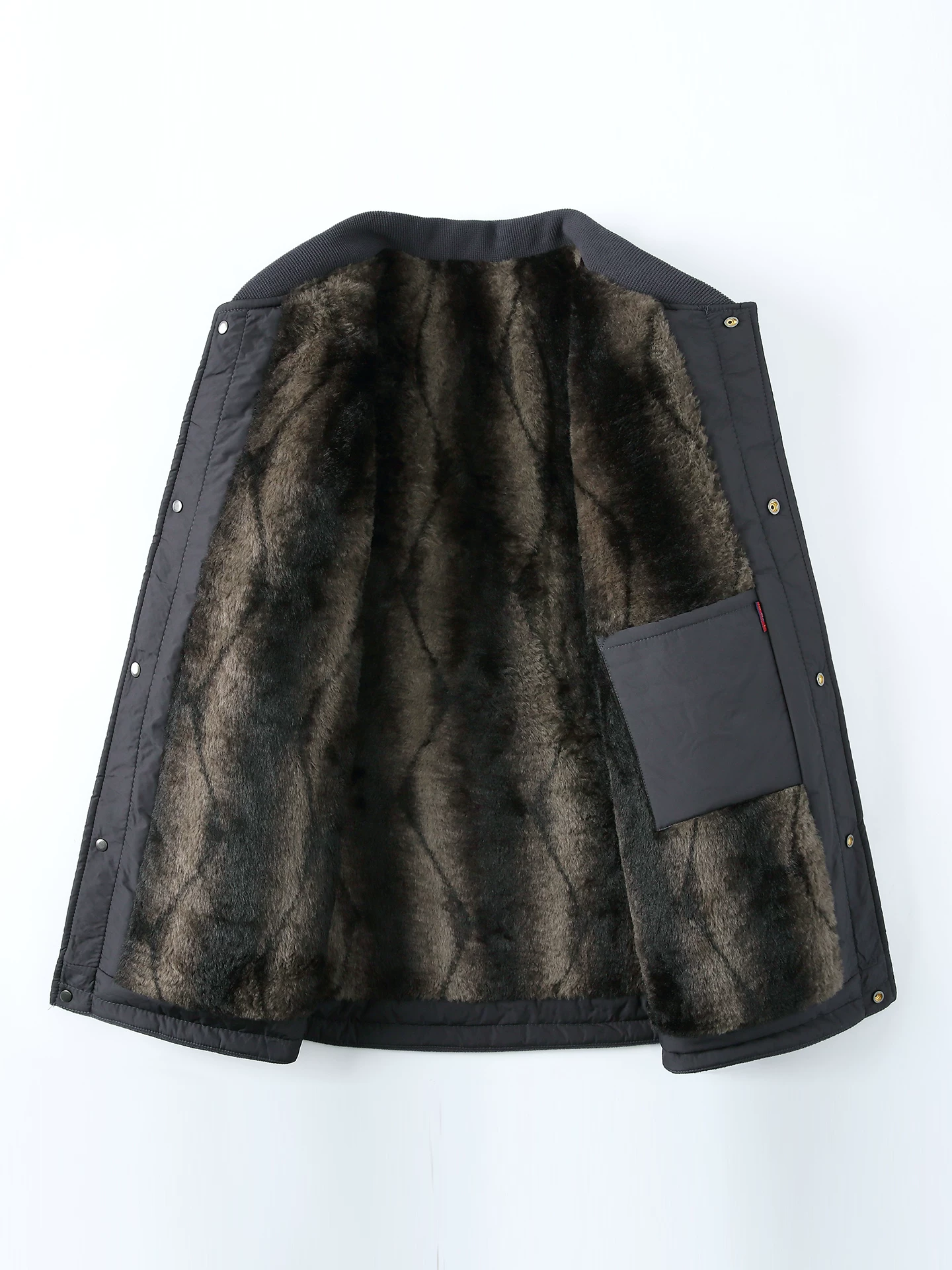 Áo khoác cổ bóng chày OMZM lông cừu nam mùa đông lót lông cừu dày dặn ấm áp áo len cardigan lông cừu đồng phục bóng chày