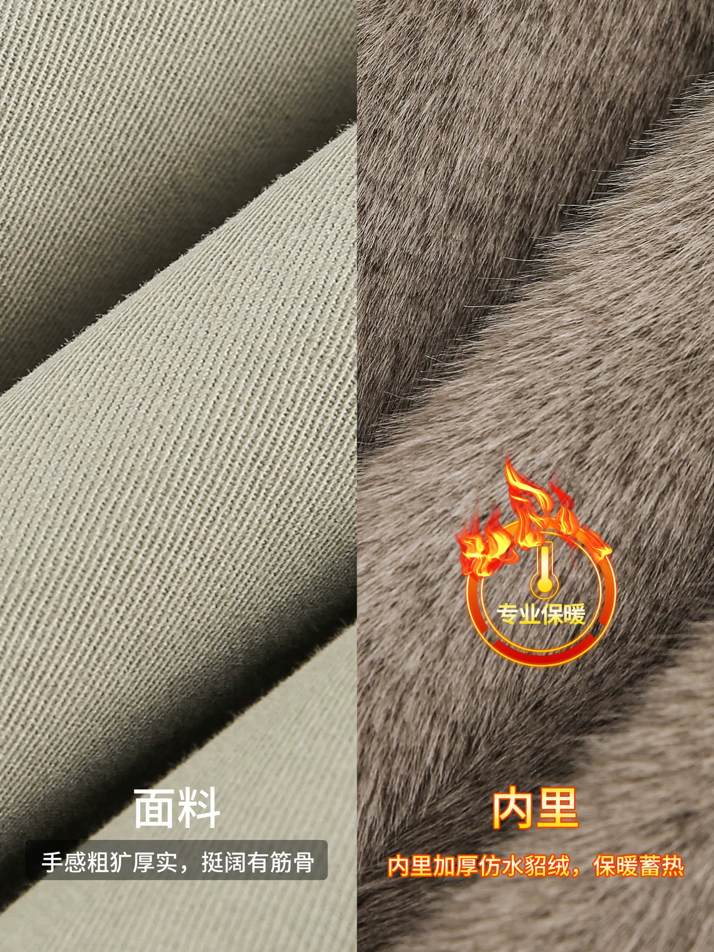 Áo khoác cotton khắc núi có thể đảo ngược OMZM dành cho nam, lót lông cừu mùa đông, dày dặn, áo khoác cotton ấm áp có mũ và cổ lông giả chồn.
