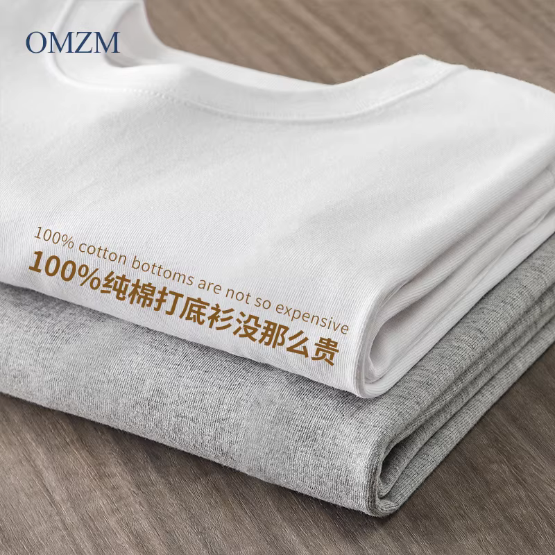 Áo thun dài tay hạng nặng 320G kiểu Mỹ dành cho nam, áo sơ mi cotton thuần chất mùa thu đông, áo thun cổ tròn rộng rãi chất liệu cotton dài sợi Tân Cương