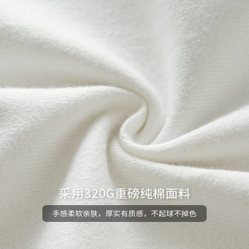 Áo thun dài tay bằng cotton nguyên chất hạng nặng OMZM320G dành cho nam, phong cách xuân thu, tay áo raglan in chữ, cổ tròn, áo lót bên trong.